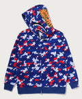 A BATHING APE STA STRIKE CAMO SHARK RELAXED FIT FULL ZIP HOODIE