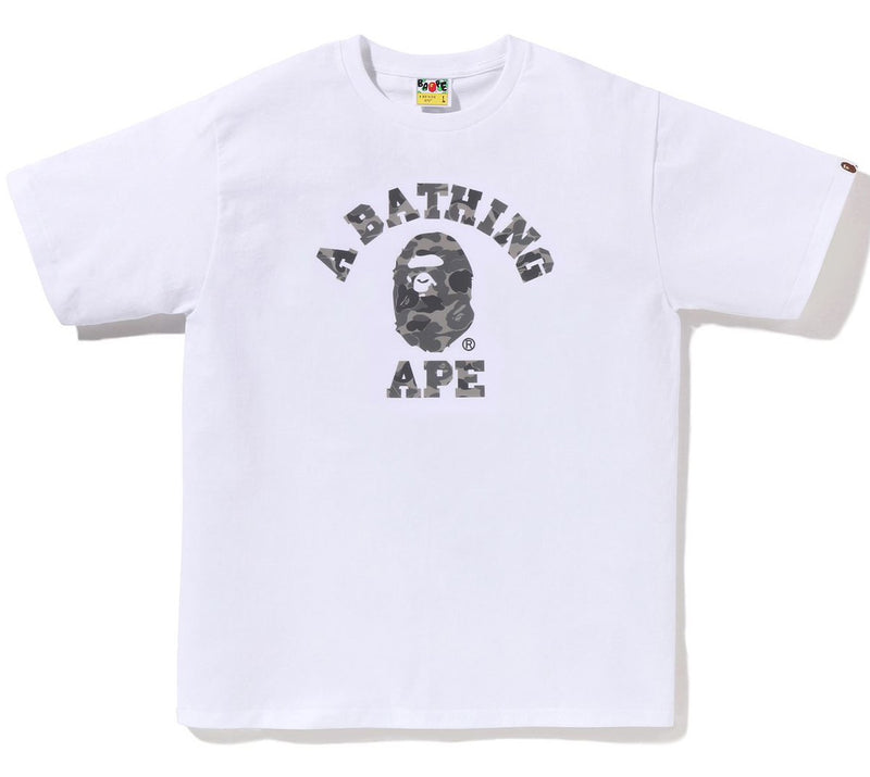 A BATHING APE ABC CAMO REFLECTIVE ON COLLEGE TEE