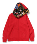 A BATHING APE SHARK FULL ZIP DOUBLE HOODIE
