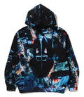 A BATHING APE OVERALL PRINT CREASE RELAXED FIT PULLOVER HOODIE - happyjagabee store