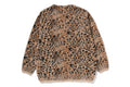 A BATHING APE Ladies' WILD LEOPARD PATTERN SHAGGY KNIT CARDIGAN