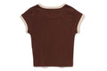 A BATHING APE Ladies' COLLEGE CROPPED TRIM TEE