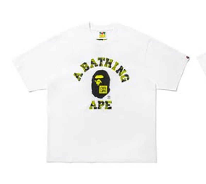 A BATHING APE BAPE x CR7 LIFE GRAPHIC REFLECTION CAMO COLLEGE RELAXED FIT TEE