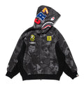 A BATHING APE BAPE x CR7 LIFE ALL OVER PRINT LOGO RELAXED FIT SHARK HOODIE