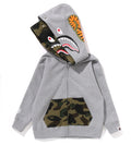 A BATHING APE BAPE KIDS 1ST SHARK ZIP DOUBLE HOODIE