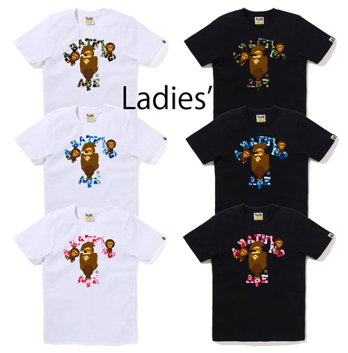 A BATHING APE Ladies' ABC CAMO COLLEGE MILO TEE