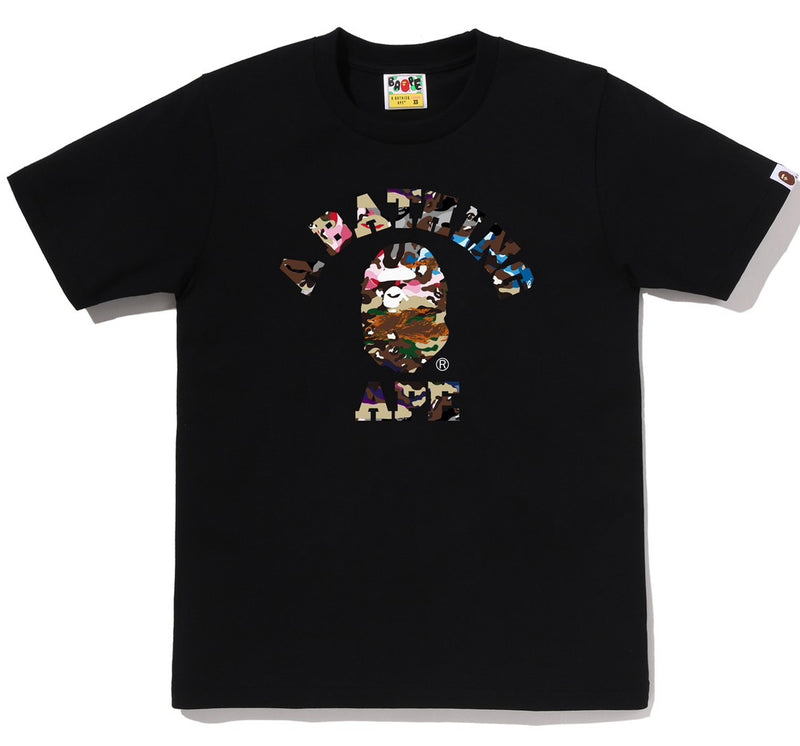 A BATHING APE Ladies' HYBRID CAMO COLLEGE TEE