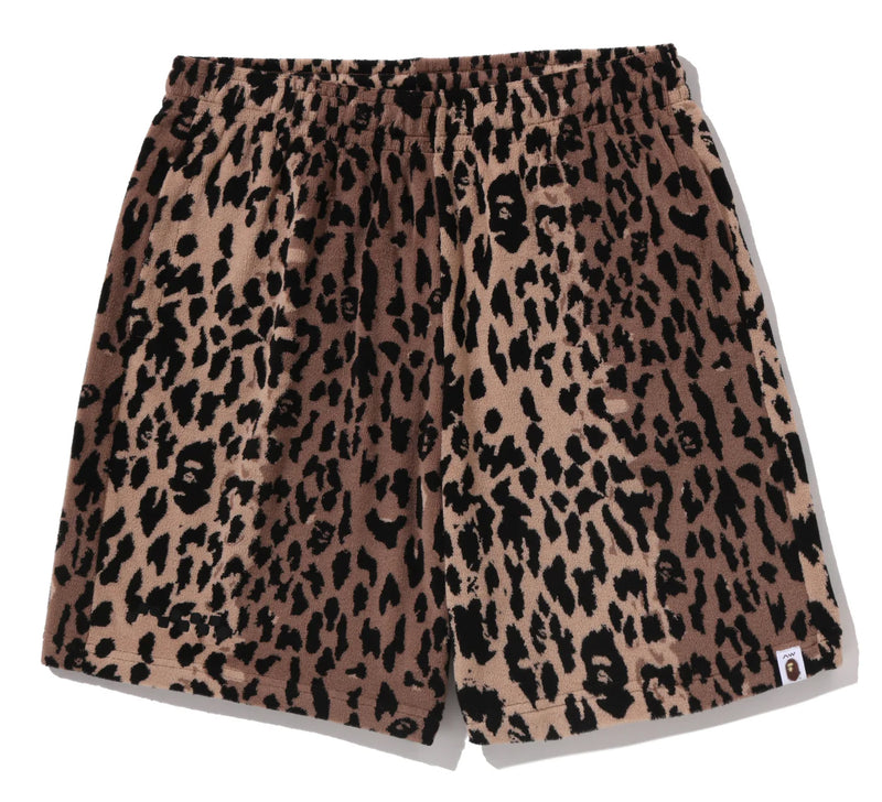 A BATHING APE BAPE BY KAZUKI KURAISHI LEOPARD JACQUARD SHORTS