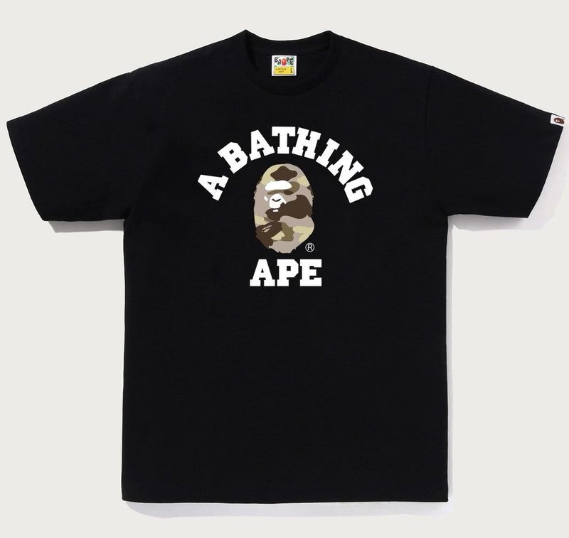 A BATHING APE COLOR CAMO COLLEGE TEE