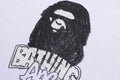 A BATHING APE HAND DRAW APE HEAD RELAXED FIT TEE