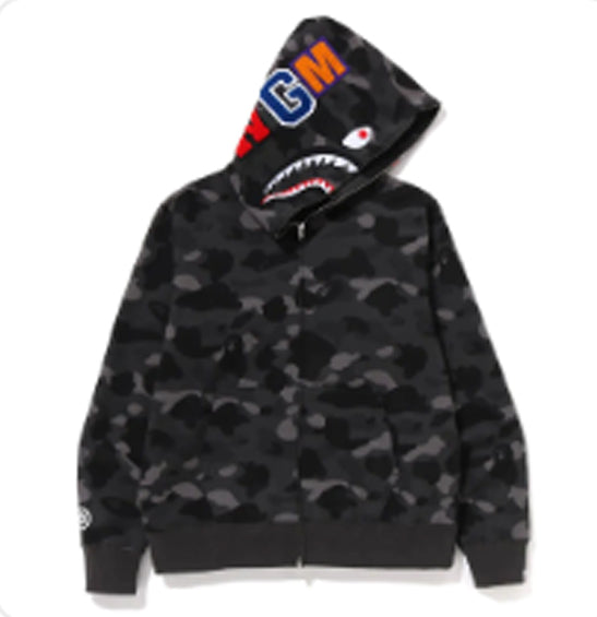A BATHING APE COLOR CAMO SHARK HOODIE