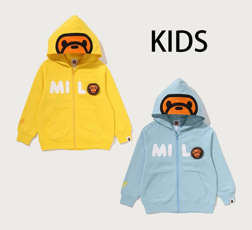 A BATHING APE BAPE KIDS BABY MILO PLUSH DOLL ZIP HOODIE