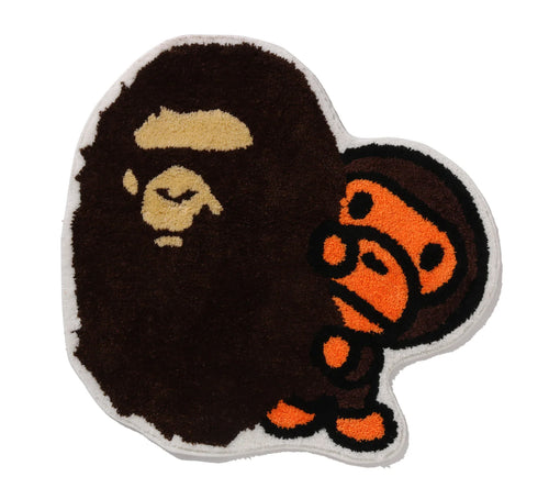 A BATHING APE BAPE KIDS APE HEAD & BABY MILO RUG MAT