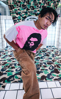 A BATHING APE BAPE x SAINT MXXXXXX MAD FACE HANDPRINTING TEE