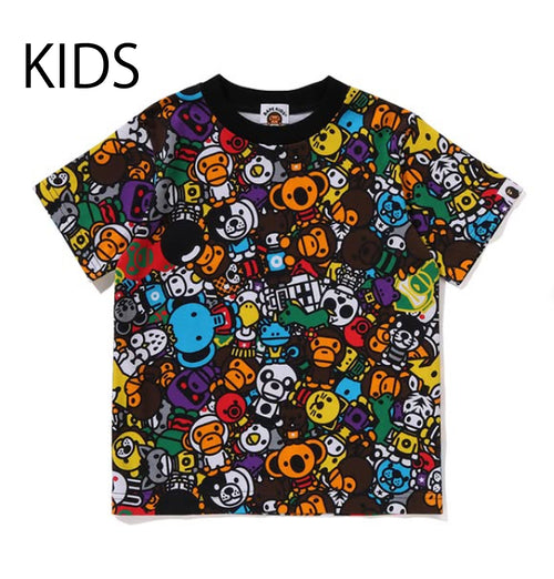 A BATHING APE BAPE KIDS MILO ALL SAFARI TEE