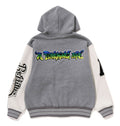 A BATHING APE LUX SPORT BADGES OVERSIZED HOODIE SWEAT VARSITY JACKET