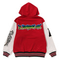 A BATHING APE LUX SPORT BADGES OVERSIZED HOODIE SWEAT VARSITY JACKET