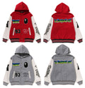 A BATHING APE LUX SPORT BADGES OVERSIZED HOODIE SWEAT VARSITY JACKET