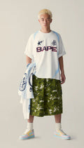 A BATHING APE MULTI PIXEL CAMO BAPE STA LOGO CARGO RELAXED FIT SWEAT SHORTS