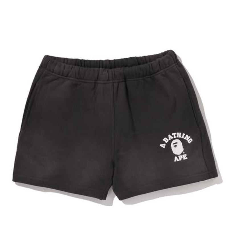 A BATHING APE Ladies' VINTAGE WASHED COLLEGE SWEAT SHORTS