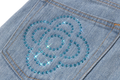 A BATHING APE Ladies' BABY LISA ONE POINT DENIM SHORTS