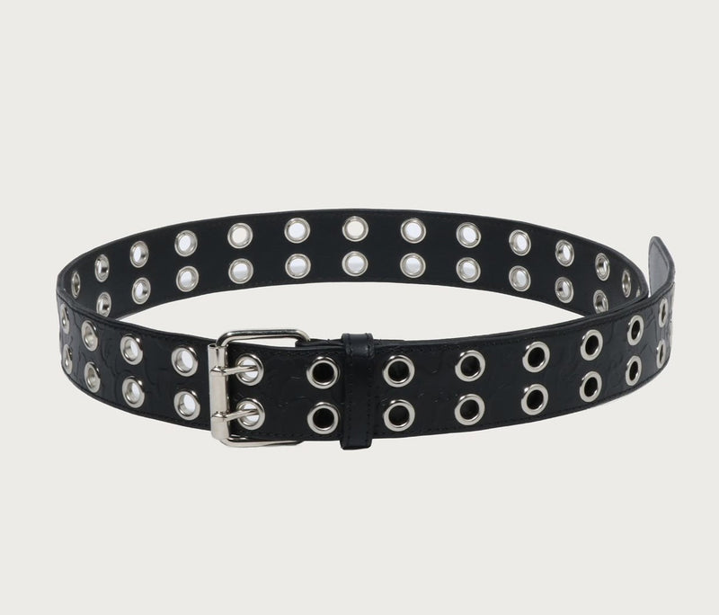 A BATHING APE SOLID CAMO DOUBLE PIN LEATHER BELT