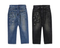 A BATHING APE STA PATCH WORK LOOSE FIT DENIM PANTS