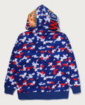 A BATHING APE STA STRIKE CAMO SHARK RELAXED FIT FULL ZIP HOODIE