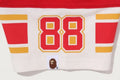 A BATHING APE Ladies' MULTI LOGO FOOTBALL BOXY CROPPED TEE