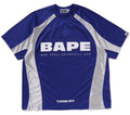 A BATHING APE SOLID CAMO JACQUARD MULTI LOGO RELAXED FIT FOOTBALL JERSEY