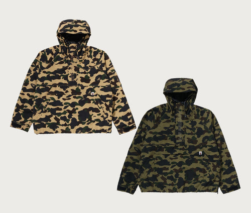 A BATHING APE GIANT 1ST CAMO HALF ZIP JACKET