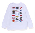 A BATHING APE BAPE KIDS MULTI LOGO L/S TEE ( KIDS & JUNIOR )
