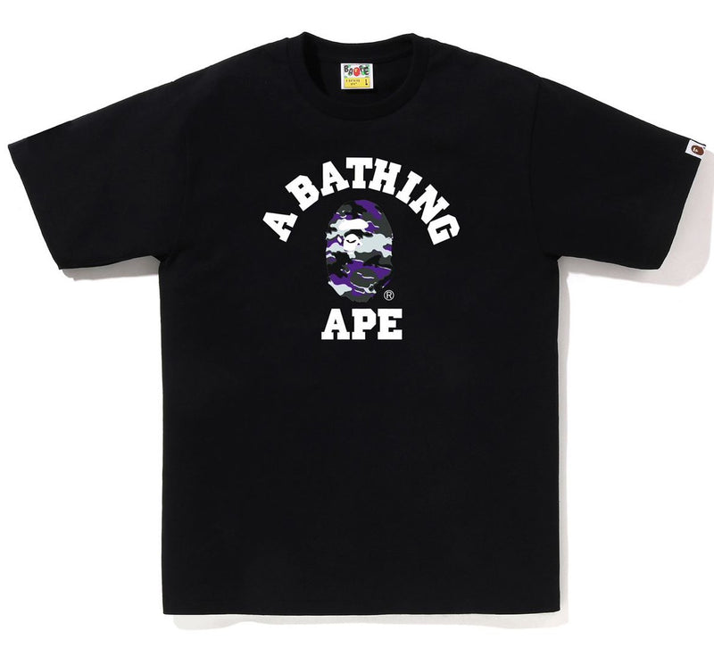 A BATHING APE GLITCH WOODLAND CAMO COLLEGE TEE