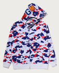 A BATHING APE STA STRIKE CAMO SHARK RELAXED FIT FULL ZIP HOODIE