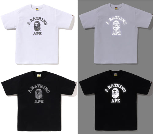 A BATHING APE ABC CAMO REFLECTIVE ON COLLEGE TEE