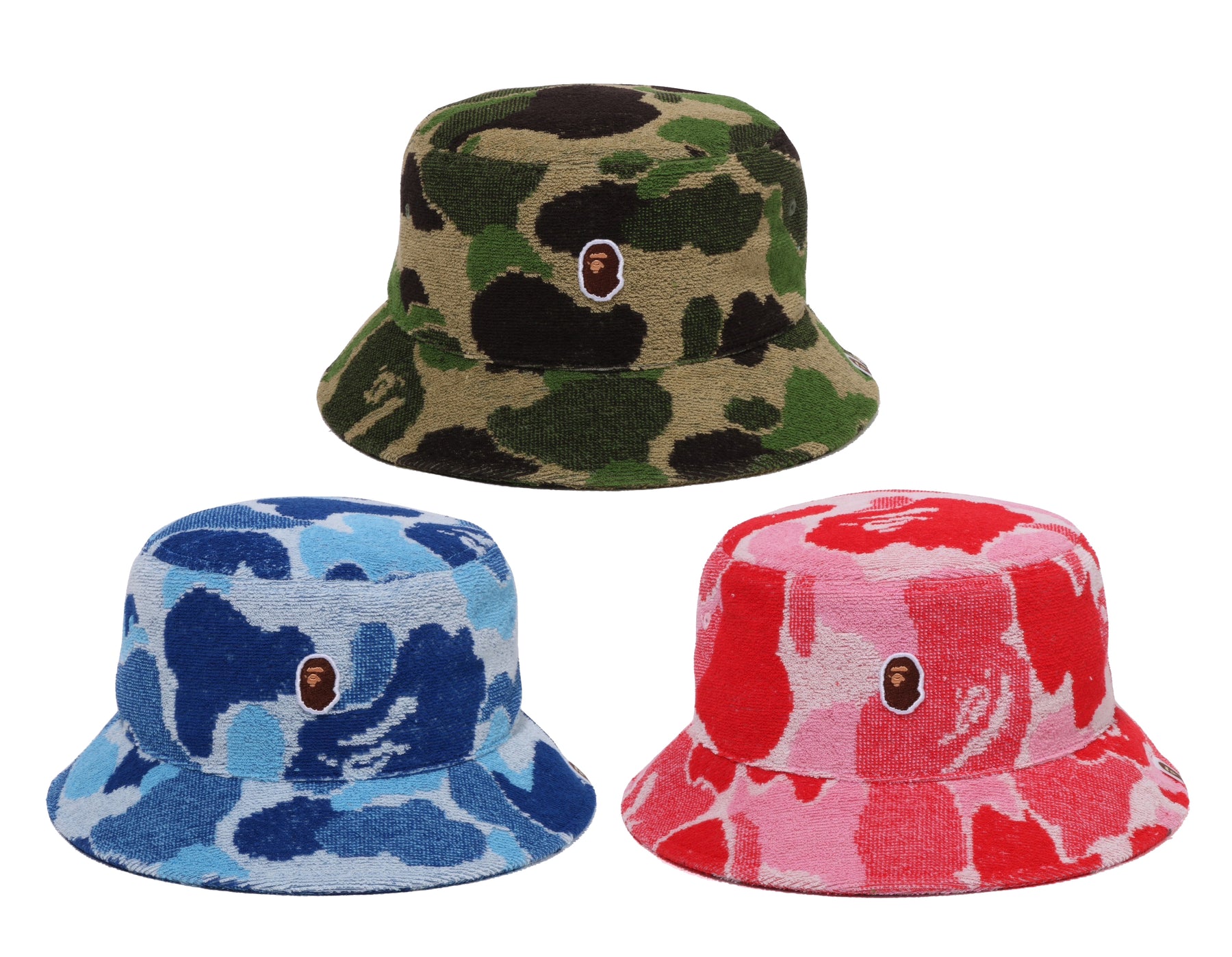 A BATHING APE ロゴプリント コットン バケットハット A BATHING APE ABC CAMO PILE JACQUARD BUCKET HAT