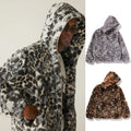 A BATHING APE WILD LEOPARD PATTERN FAUX FUR SHARK FULL ZIP JACKET