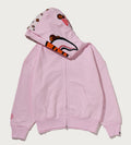 A BATHING APE Ladies' MILO SHARK OVERSIZED FULL ZIP DOUBLE HOODIE