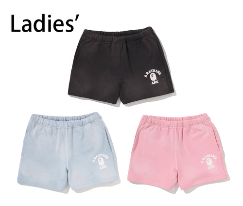 A BATHING APE Ladies' VINTAGE WASHED COLLEGE SWEAT SHORTS