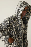 A BATHING APE WILD LEOPARD PATTERN FAUX FUR SHARK FULL ZIP JACKET