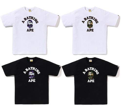 A BATHING APE GLITCH WOODLAND CAMO COLLEGE TEE
