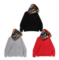A BATHING APE SHARK FULL ZIP DOUBLE HOODIE