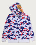 A BATHING APE STA STRIKE CAMO SHARK RELAXED FIT FULL ZIP HOODIE