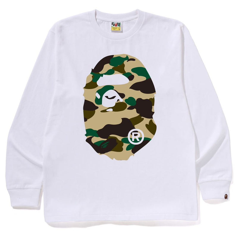 A BATHING APE 1ST CAMO BIG APE HEAD L/S TEE