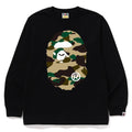A BATHING APE 1ST CAMO BIG APE HEAD L/S TEE