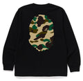 A BATHING APE 1ST CAMO BIG APE HEAD L/S TEE