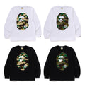 A BATHING APE 1ST CAMO BIG APE HEAD L/S TEE