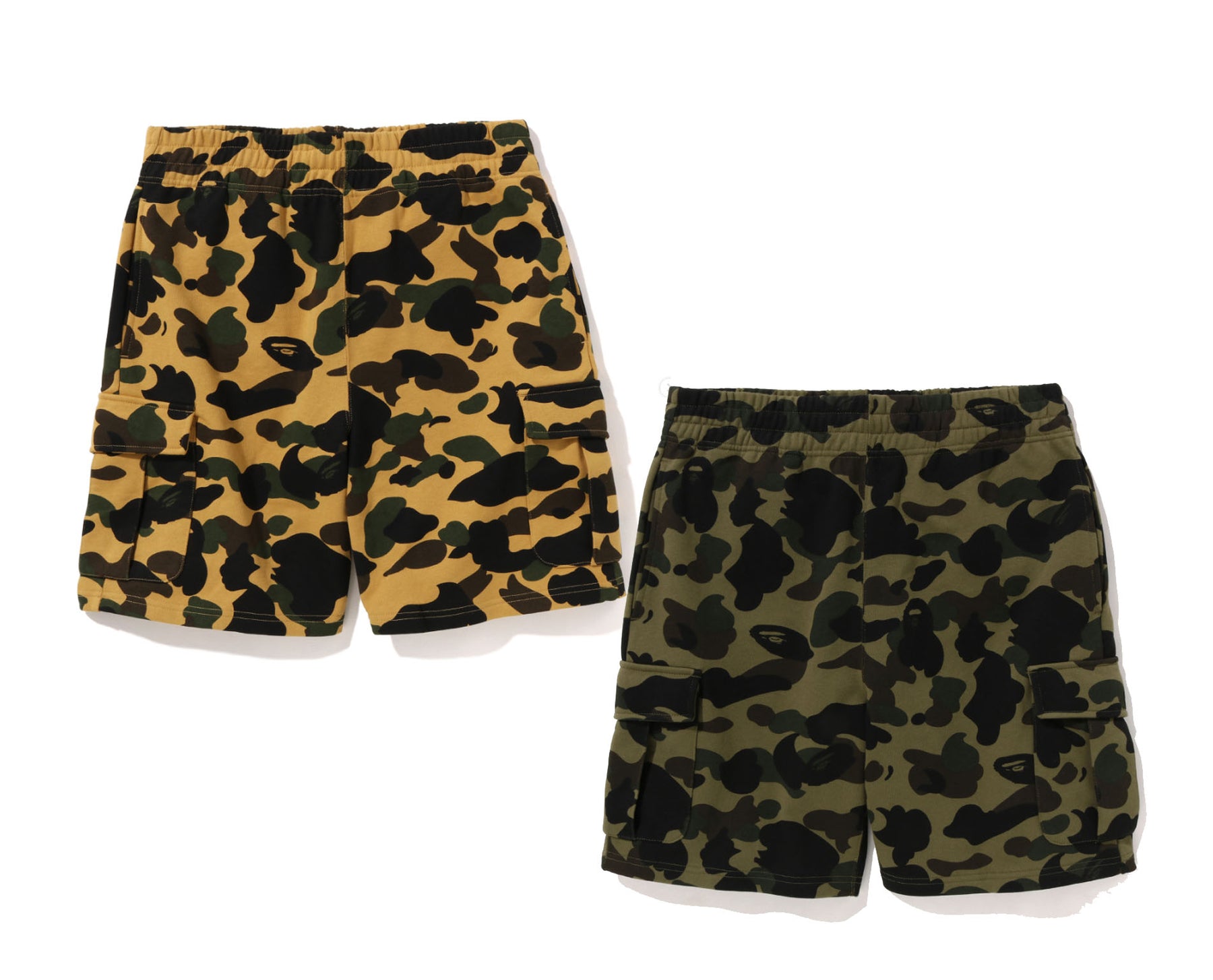 BAPE: Green ABC Camo Shorts