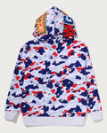 A BATHING APE STA STRIKE CAMO SHARK RELAXED FIT FULL ZIP HOODIE