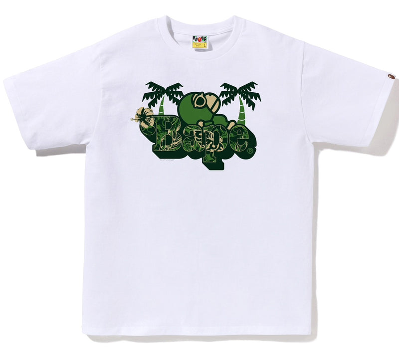 A BATHING APE PLAM RESORT CAMO MILO ON BAPE TEE